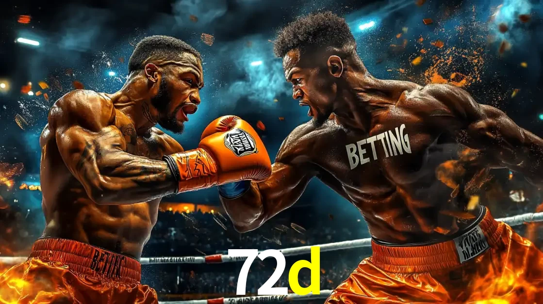 Dois boxeadores em uma luta intensa e explosiva, representando a adrenalina e as oportunidades de apostas em esportes de combate disponíveis na plataforma 72d.