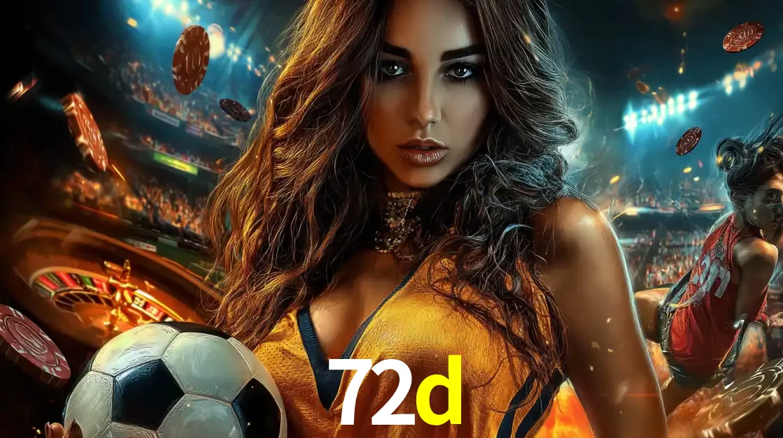 Mulher segurando uma bola de futebol em uma montagem que mistura a paixão esportiva com a emoção da roleta de cassino, tudo disponível na plataforma 72d.